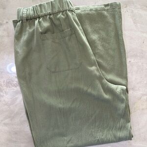 Sound Style Elastic-Waist Business Casual Pants in Olive Green